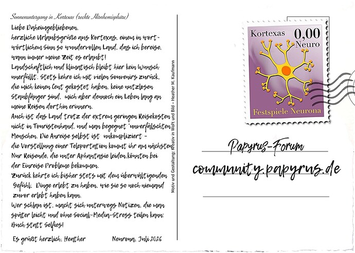 Postkarte Rückseite sw
