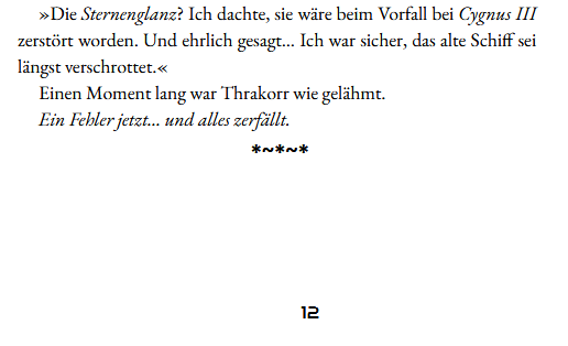 Sternenglanz Schrift